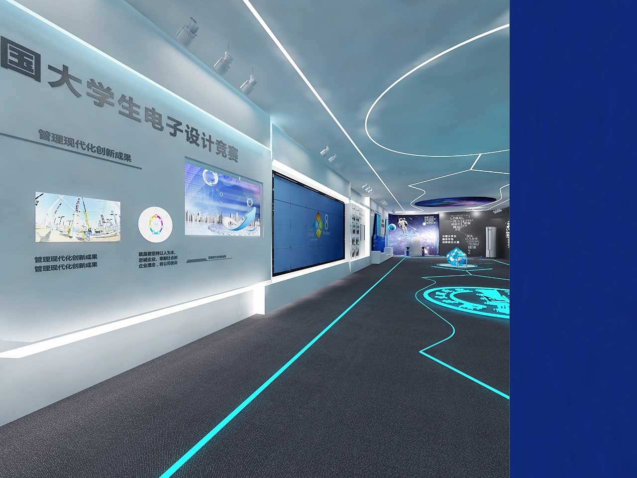 鄭州學(xué)校科技展館裝修設(shè)計(jì)效果圖