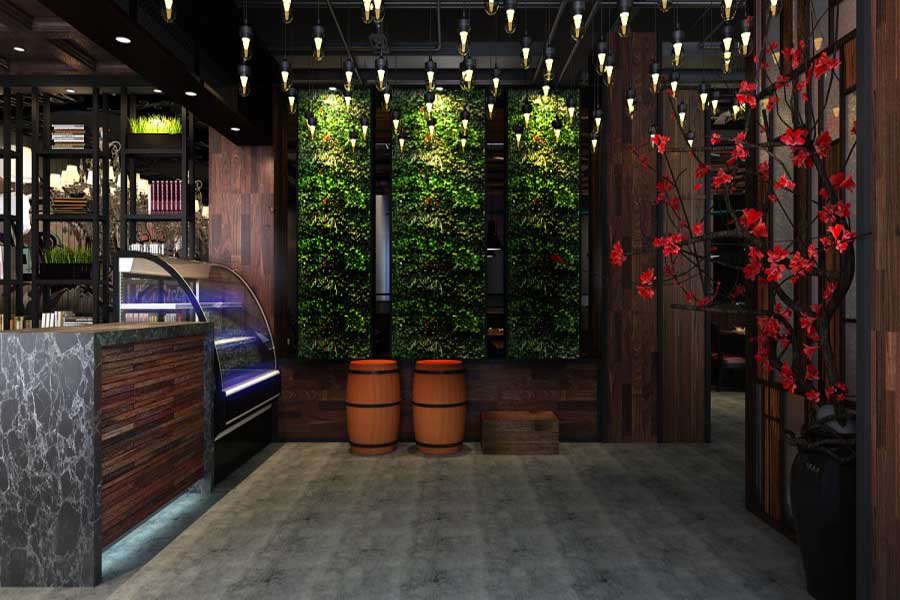 300平米館餐飲店面裝修設(shè)計效果圖